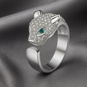 Кольцо медь напыление платиной леопард 1J12063CJJ