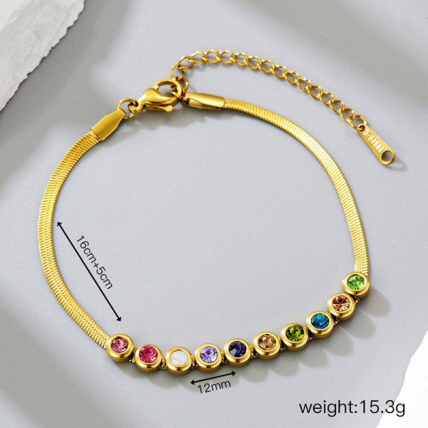 Браслет жесткой формы с дорожкой из разноцветных кристаллов 1J12148CJJ