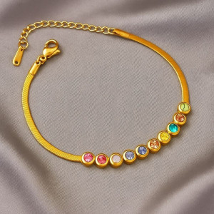 Браслет титановая сталь напыление золотом 1J12148CJJ