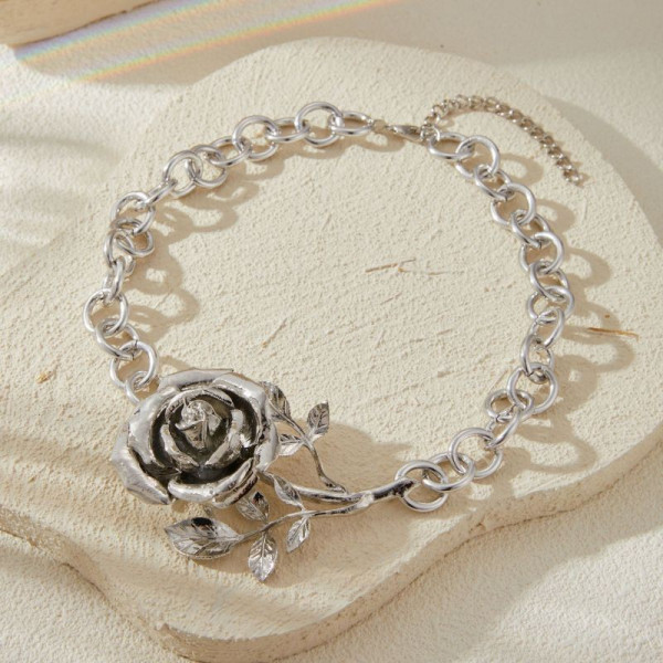 Массивная цепочка с подвеской в форме пышной розы CJG73716