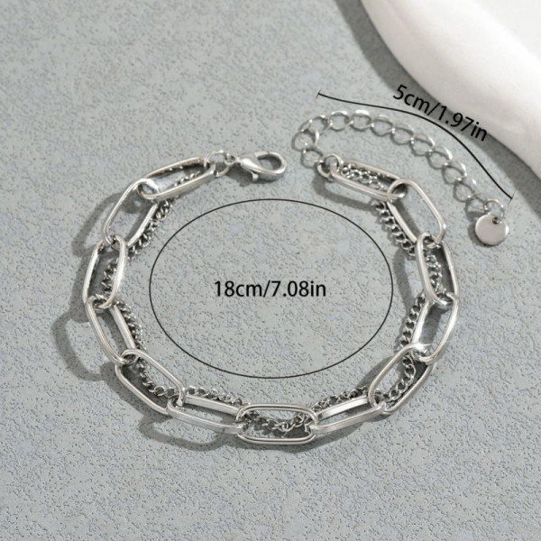 Комплект браслетов-цепочек в серебристом цвете CJT17309