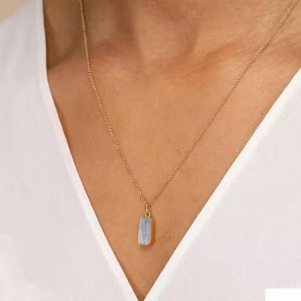 Минималистичная цепочка с кулоном из цельного перламутра J10542CJJ