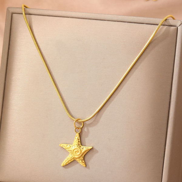 Золотистая цепочка с морской звездой CJM03871