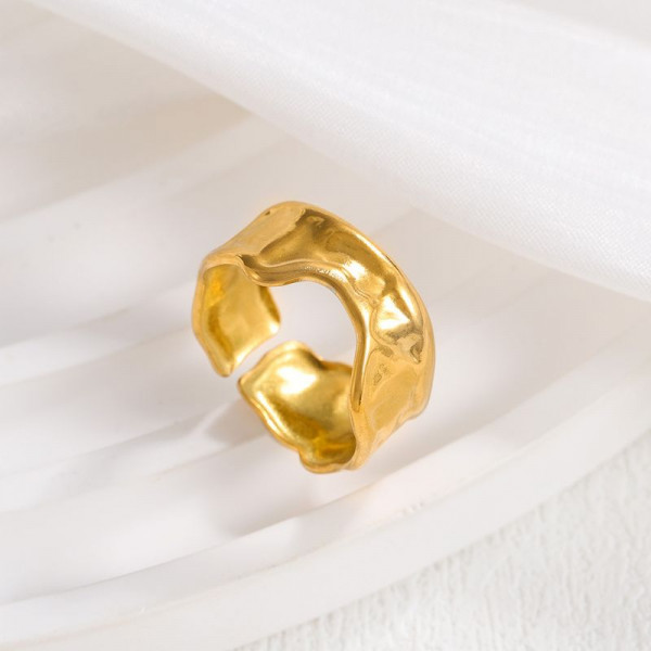 Кольцо медицинская сталь напыление золотом 1J12366CJJ