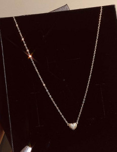 Серебристая Цепочка с ультраминималистичным кулоном-сердцем R57853