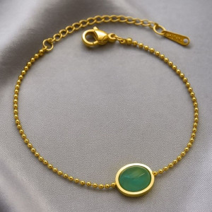 Браслет-цепочка с овальной вставкой под натуральный камень 1J12149CJJ