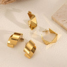 Серьги-полукольца геометрические граненые CJL48435