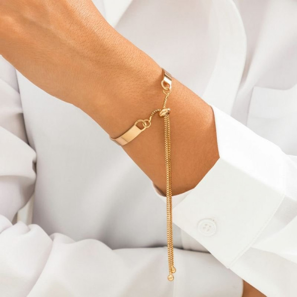 Браслет жесткий тонкий с гравировкой бренда CJC60853