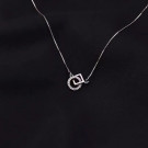 Тонкая цепочка с подвеской-кольцом и кристаллом CJH55694