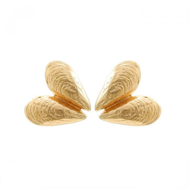 Акцентные серьги-пусеты фактурные сердца CJM81438