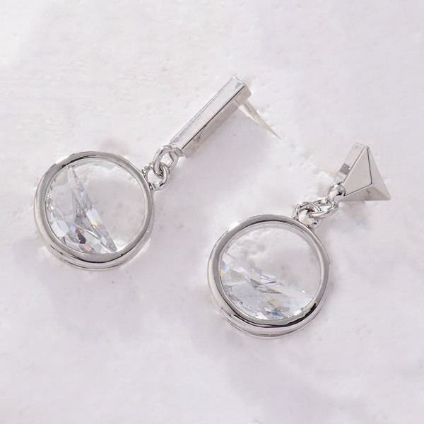 Геометрические серьги-подвески с эмалью M91285