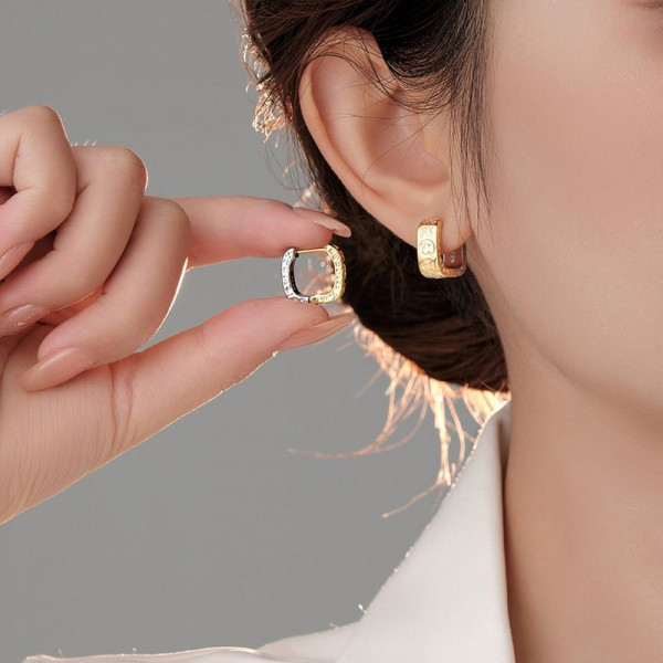 Серьги-конго медь с напылением золотом 1J11917CJJ