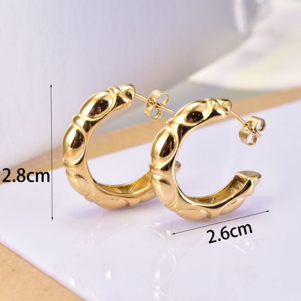 Фактурные серьги-полукольца CJC69091