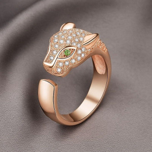 Кольцо пантера в розовом золоте с кристаллами 1J12065CJJ