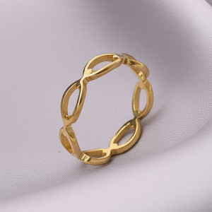 Золотистое кольцо-цепь с овальными звеньями J10174CJJ