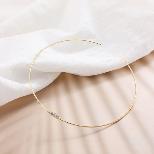 Колье-обруч золотистое минимализм CJL50167