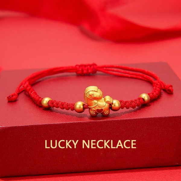 Браслет плетеная нить с золотистой фигуркой CJS77275