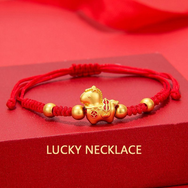 Браслет плетеная нить с золотистой фигуркой CJS77275