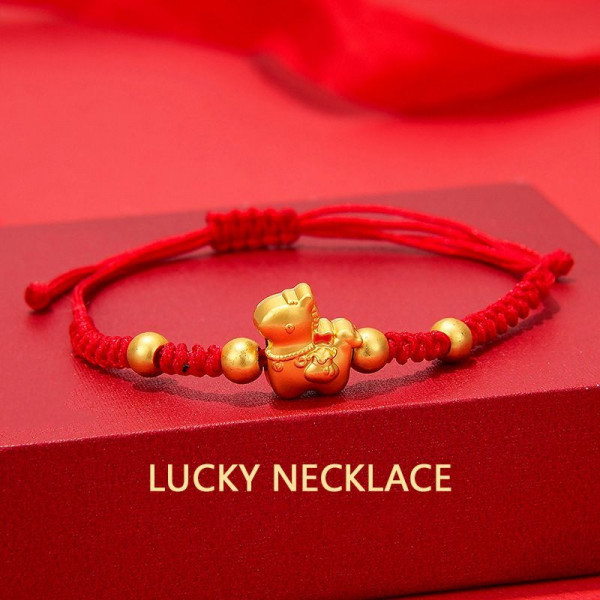 Браслет плетеная нить с золотистой фигуркой CJS77275