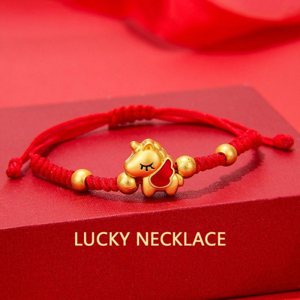 Браслет плетеная нить с золотистой фигуркой CJS77275