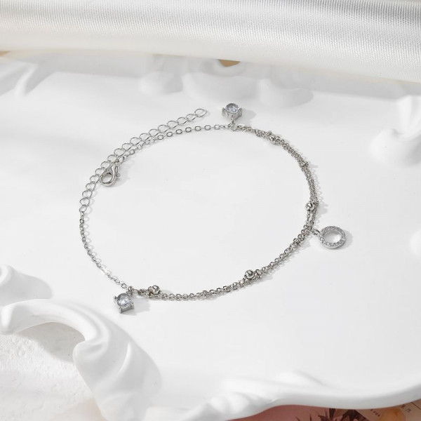 Браслет цепочка с круглыми подвесками CJR63294