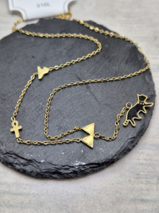 Длинное колье с декоративными треугольниками и крестом J10547CJJ