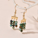 Висячие серьги с гроздьями бирюзовых бусин в стиле бохо CJH65732