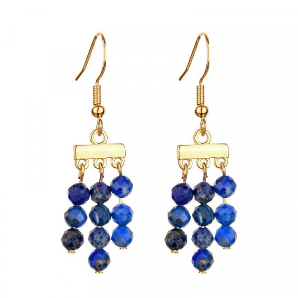 Висячие серьги с гроздьями бирюзовых бусин в стиле бохо CJH65732