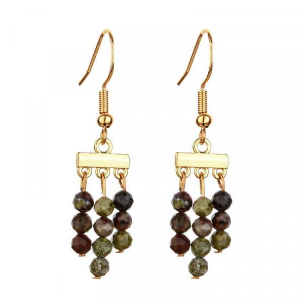 Висячие серьги с гроздьями бирюзовых бусин в стиле бохо CJH65732