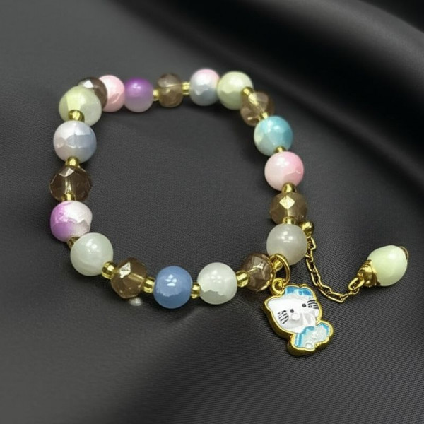 Браслет сказочный персонаж с разноцветными камнями J11040CJJ