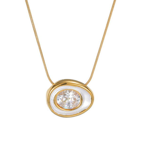 Цепочка с круглым кулоном и вставкой из перламутра CJR87861