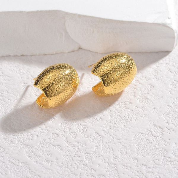 Серьги-кольца широкие фактурные CJN72470