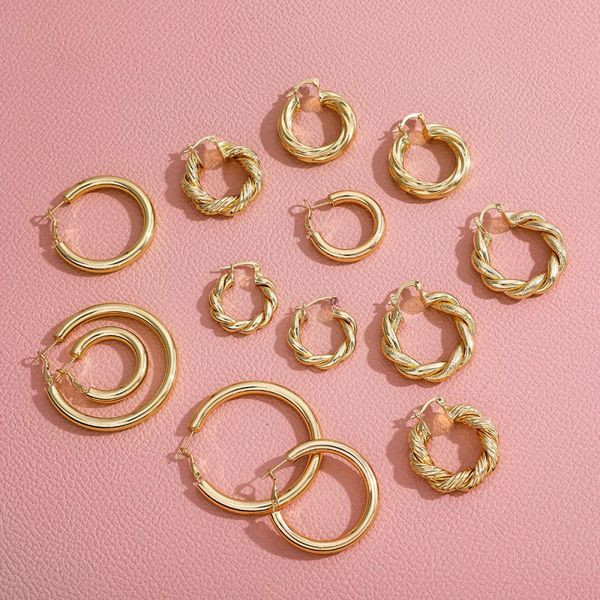 Классические гладкие серьги-конго CJL50165