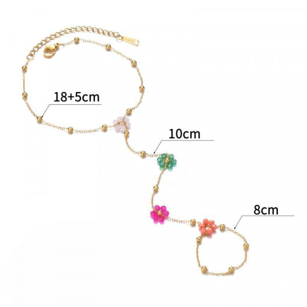 Браслет слейв нежные цветы с яркими акцентами CJG76154