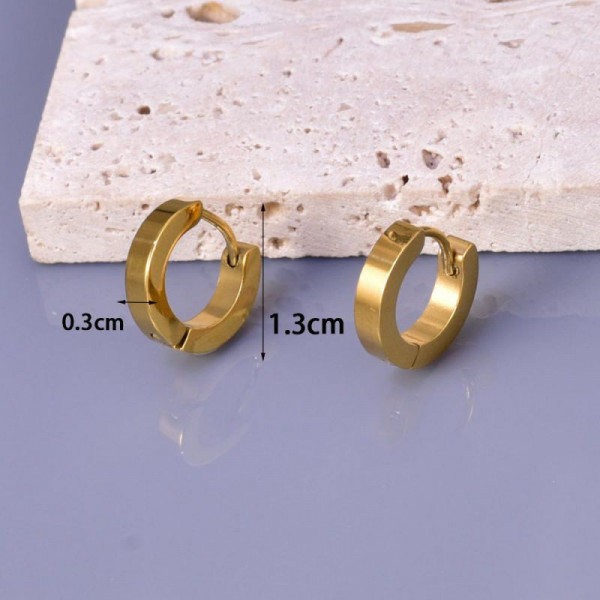 Золотистые широкие серьги-кольца CJH14878