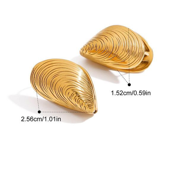 Серьги-пусеты Ракушки-мидии матовые CJL90412