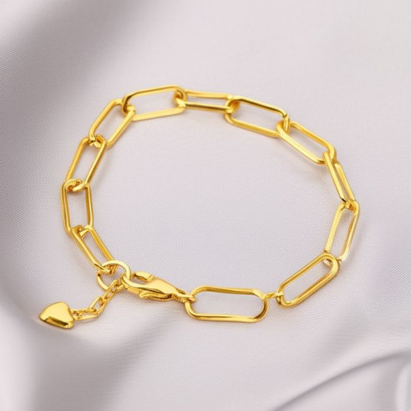 Браслет-цепь с подвеской-сердцем P47671MSK