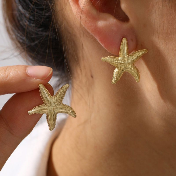 Серьги-пусеты в форме морских звезд CJL91028