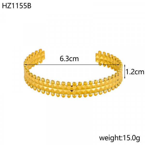 Браслет жесткий объемный с имитацией цепного плетения 1J12207CJJ