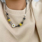 Разноцветные бусы со смайлами и цветочными вставками CJH49826