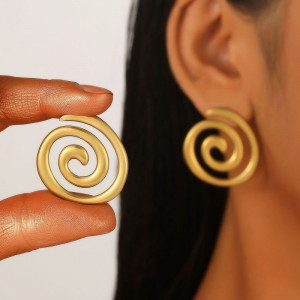 Матовые серьги-пусеты Спираль CJG78731