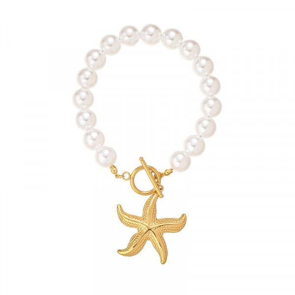 Браслет жемчужный с подвеской в форме морской звезды CJM07080