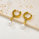 Серьги-кольца с жемчужными каплями CJR56268