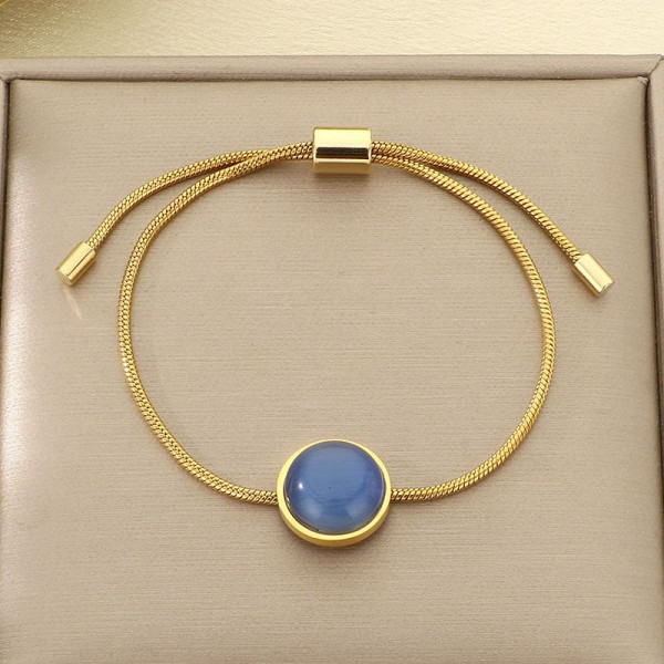 Браслет-слайдер с тигровым глазом в золотистом обрамлении CJN42724