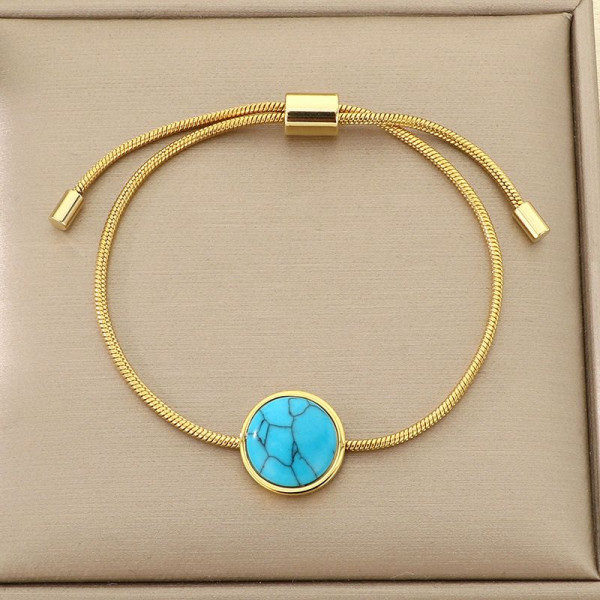 Браслет-слайдер с тигровым глазом в золотистом обрамлении CJN42724