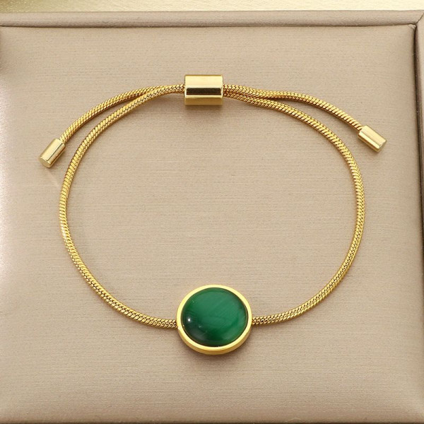 Браслет-слайдер с тигровым глазом в золотистом обрамлении CJN42724