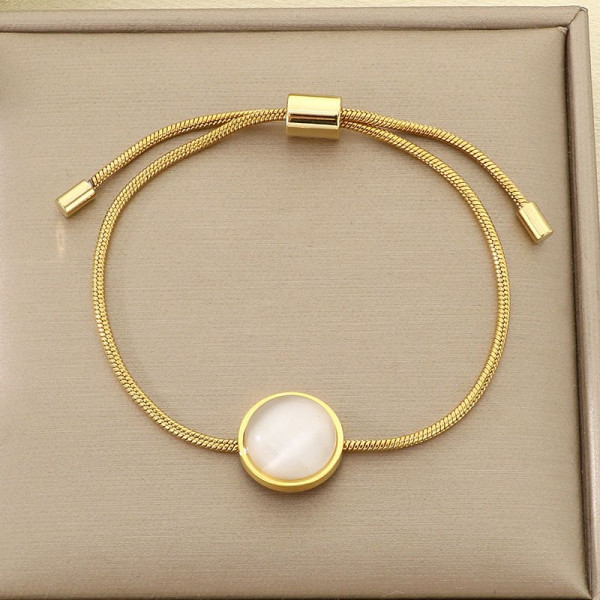 Браслет-слайдер с тигровым глазом в золотистом обрамлении CJN42724