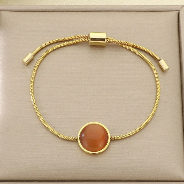 Браслет-слайдер с тигровым глазом в золотистом обрамлении CJN42724