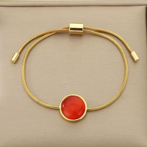 Браслет-слайдер с тигровым глазом в золотистом обрамлении CJN42724