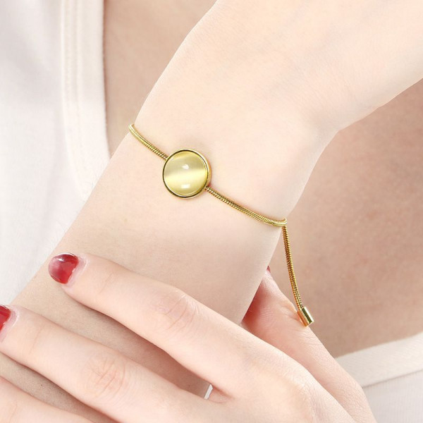 Браслет-слайдер с тигровым глазом в золотистом обрамлении CJN42724